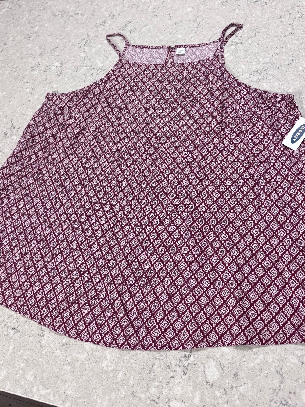 Old Navy Burgundy Geometric Print Cami